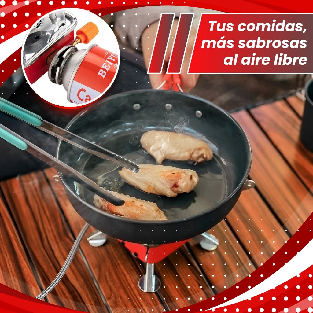 Estufa portátil ¡Lleva el sabor de casa a cualquier lugar!
